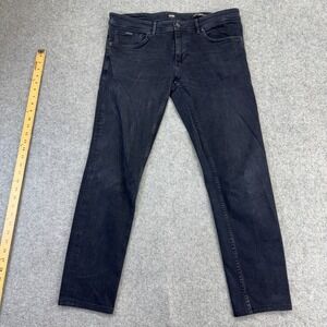 Hugo Boss Charleston Jeans 34x28 Extra Slim‎ Fit Black Cashmere Touch Denim